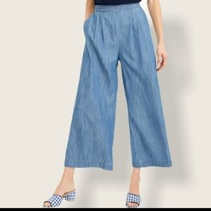 J. CREW Chambray Wide Leg Cropped Pants